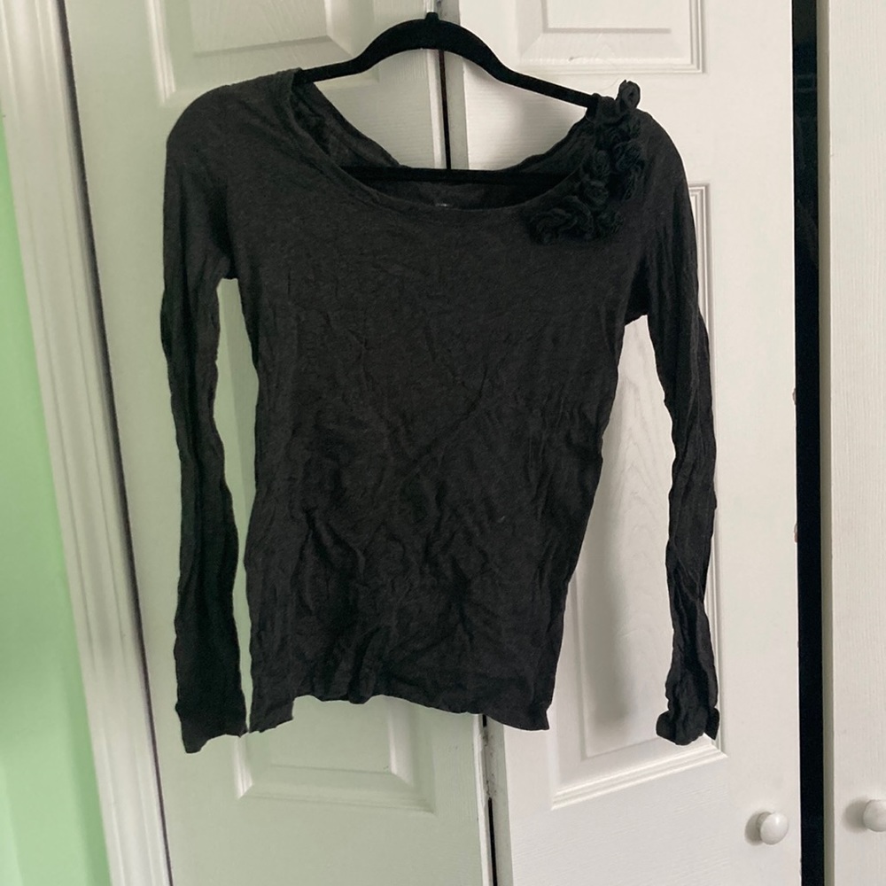 Loft long sleeve grey blouse